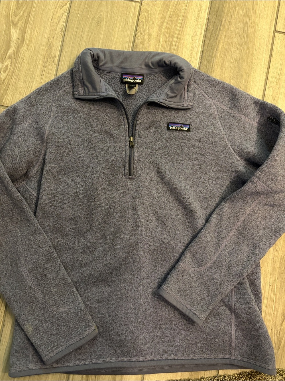Patagonia Women's Charcoal Gray/Purple Quarter-Zip Fleece Pullover